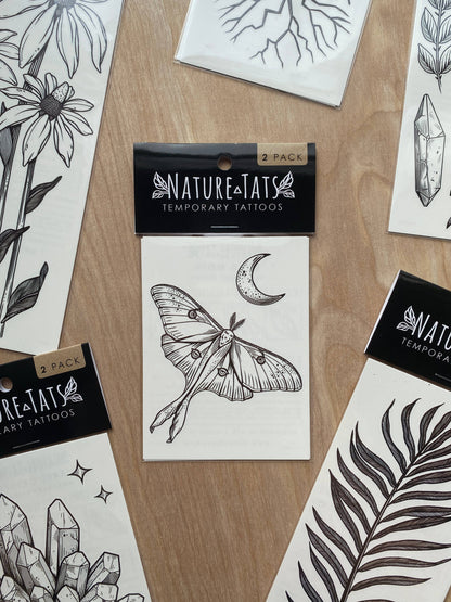 Luna Moth Temporary Tattoo: 1-Pack