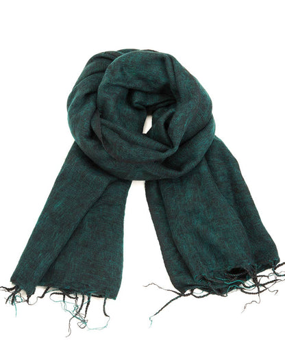 Brushed Woven Shawl: Forest Green